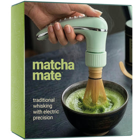 BAMBOOWORX Matcha Mate electric whisk assembly for effortless matcha prep.