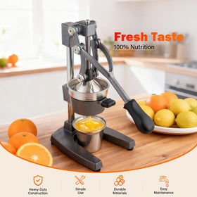 BAMBROX commercial citrus juicer shows stable base for continuous use.