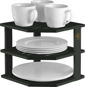 Bambüsi 3-tier rack streamlines plate and dish storage.