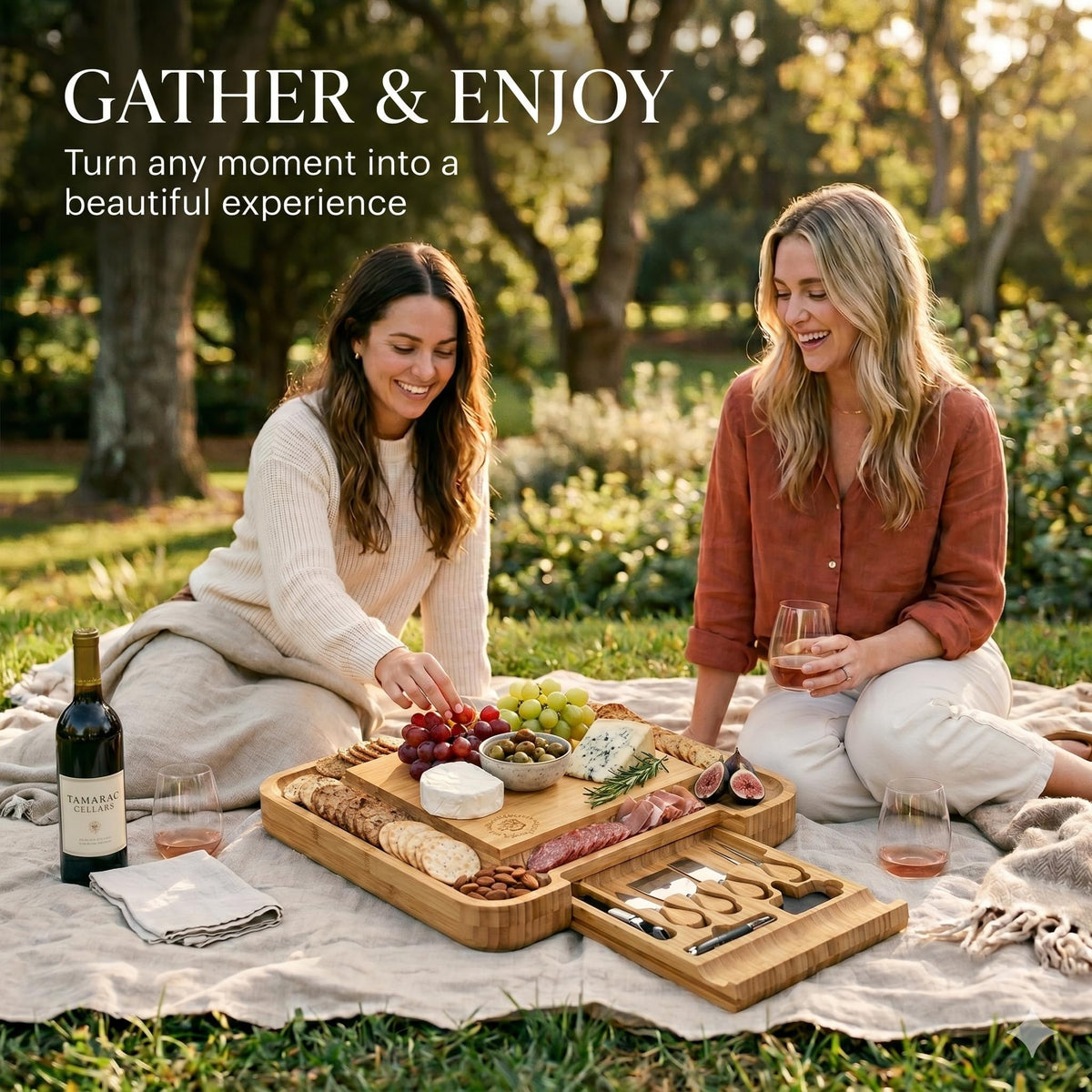 Bambüsi bamboo cheese board smooth finish emphasizes natural warmth and durability.