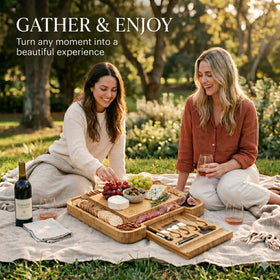 Bambüsi bamboo cheese board smooth finish emphasizes natural warmth and durability.
