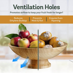 Close-up of ventilation holes in Bambüsi bamboo fruit bowl
