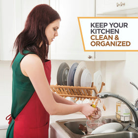Bambüsi dish rack with screw-reinforced joints for stability