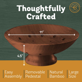 Bambüsi pedestal fruit bowl as a centerpiece adds natural warmth to any table.