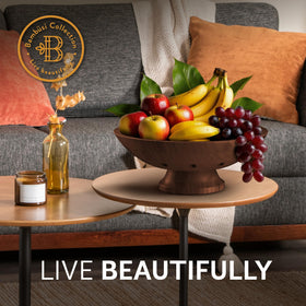 Bambüsi fruit bowl provides large space for apples, bananas, and oranges.