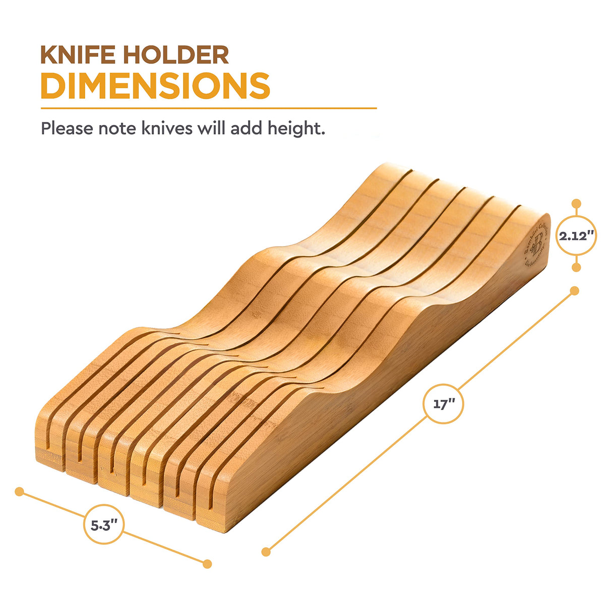 Bambüsi in-drawer knife holder protects edges while you prep meals.