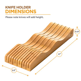 Bambüsi in-drawer knife holder protects edges while you prep meals.
