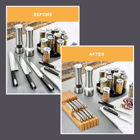 Bambüsi neat drawer with knife storage speeds meal prep.