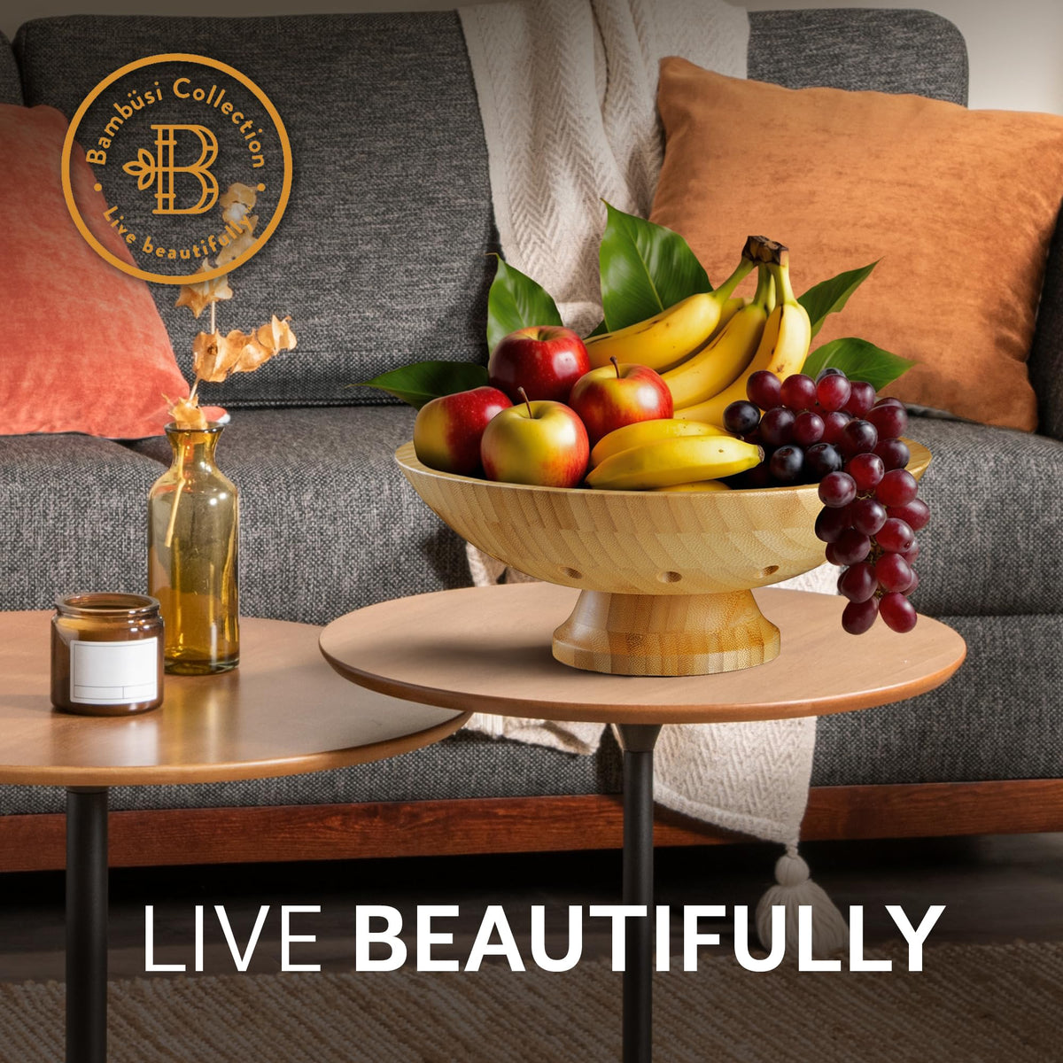 Easy access storage for fruit and vegetables with Bambüsi bowl