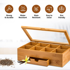 Bambüsi box fits kitchen and break rooms for tidy storage.