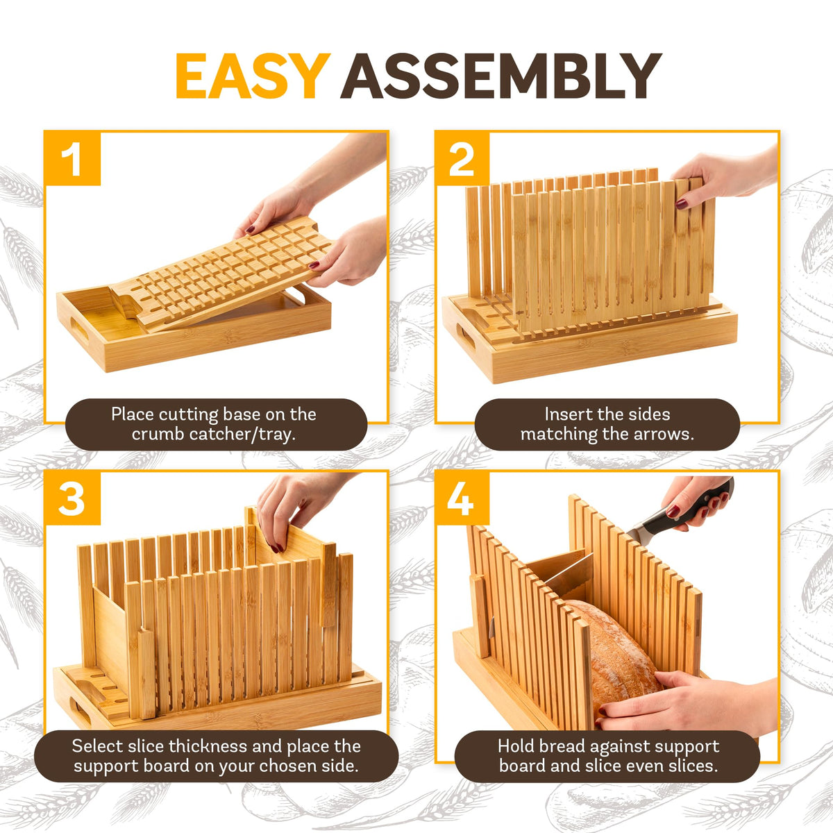 Bambüsi upgraded adjustable bamboo cutter adapts to different loaf widths with precision slicing.