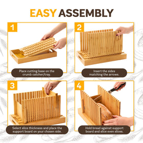 Bambüsi upgraded adjustable bamboo cutter adapts to different loaf widths with precision slicing.