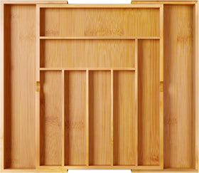BAMEOS drawer organizer showing rectangular compartments for easy sorting of utensils.