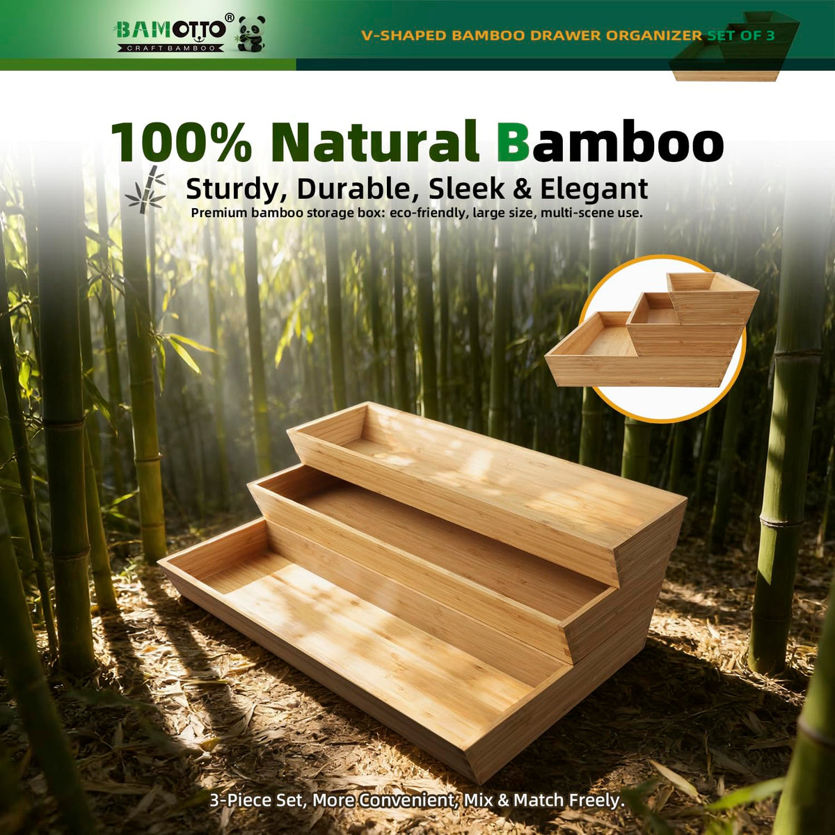 BAMOTTO CRAFTBAMBOO adds a modern touch to any drawer.