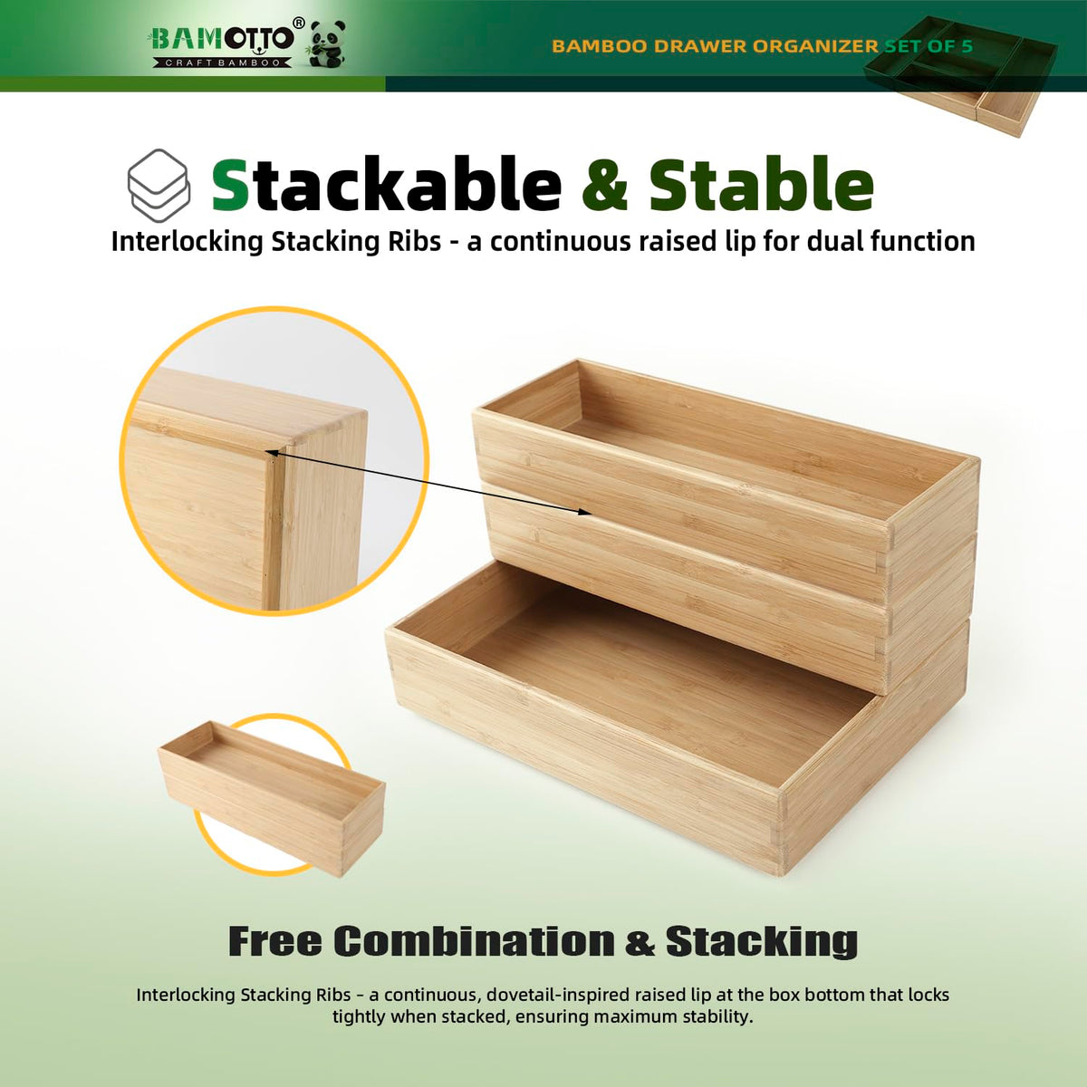 BAMOTTO CRAFTBAMBOO kitchen utensil tray setup keeping spoons and knives easy to reach