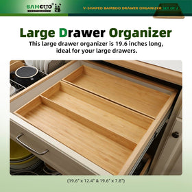 BAMOTTO CRAFTBAMBOO two-pack shown in a drawer for space-saving organization.