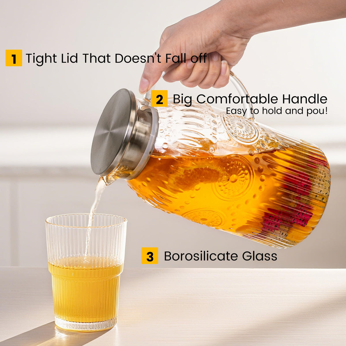 Bandesun heat-resistant pitcher designed for hot and cold beverages