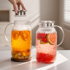 Bandesun vintage pitcher handles hot and cold drinks with sturdy build.
