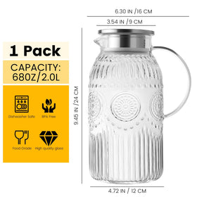 Bandesun vintage pitcher fluted design adds classic charm to any table.
