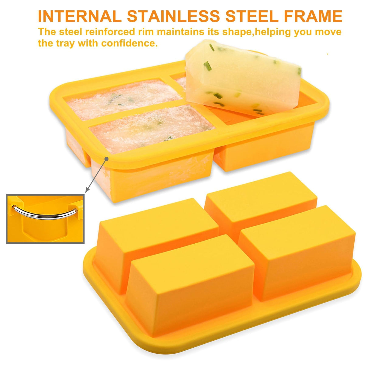 Bangp dishwasher-safe silicone freezing trays simplify cleaning.