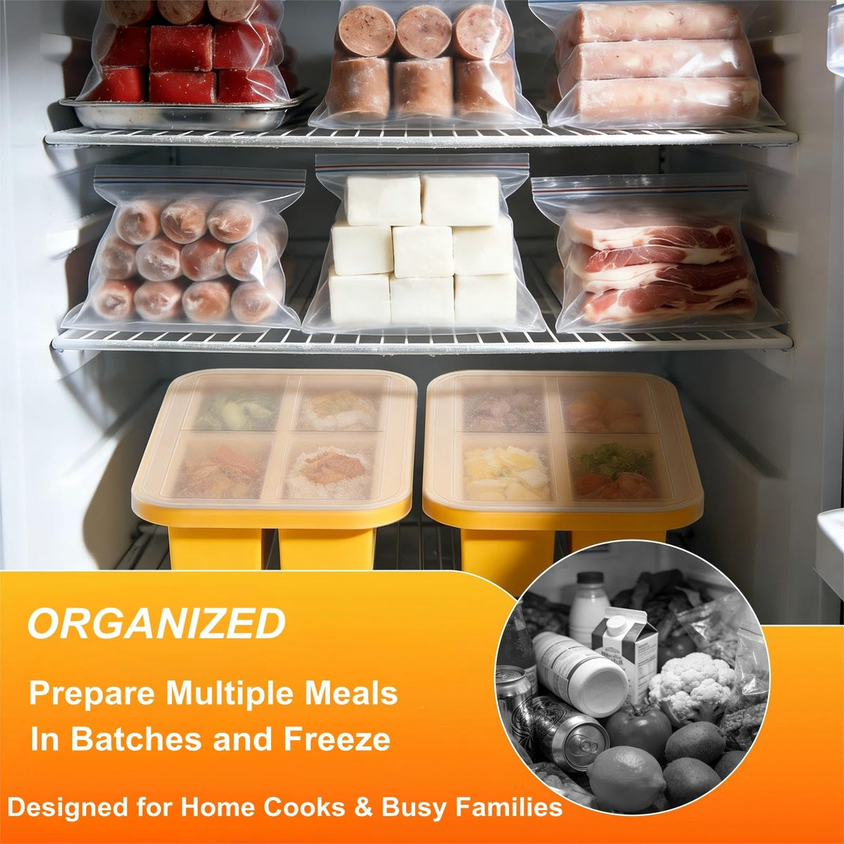 Bangp durable food-grade silicone trays for everyday freezer use.