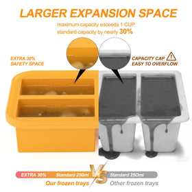 Bangp easy-release silicone tray releasing frozen cubes effortlessly.