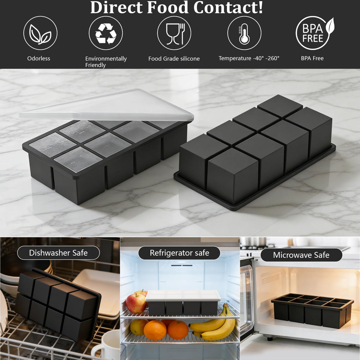 Bangp large ice cube tray ideal for beverages and spirits