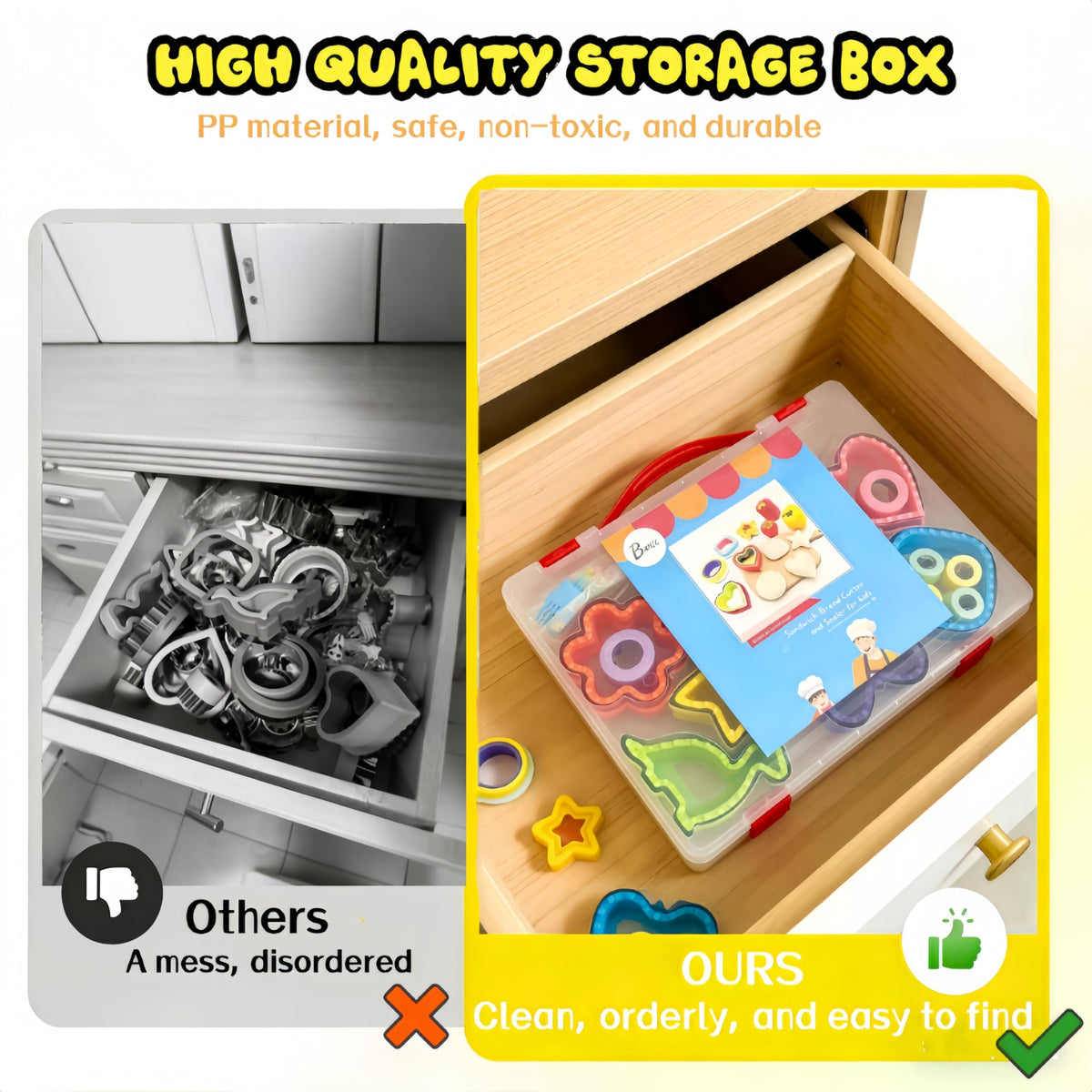BANIC shapes set with unicorn, dinosaur, heart and butterfly cutters for fun lunches