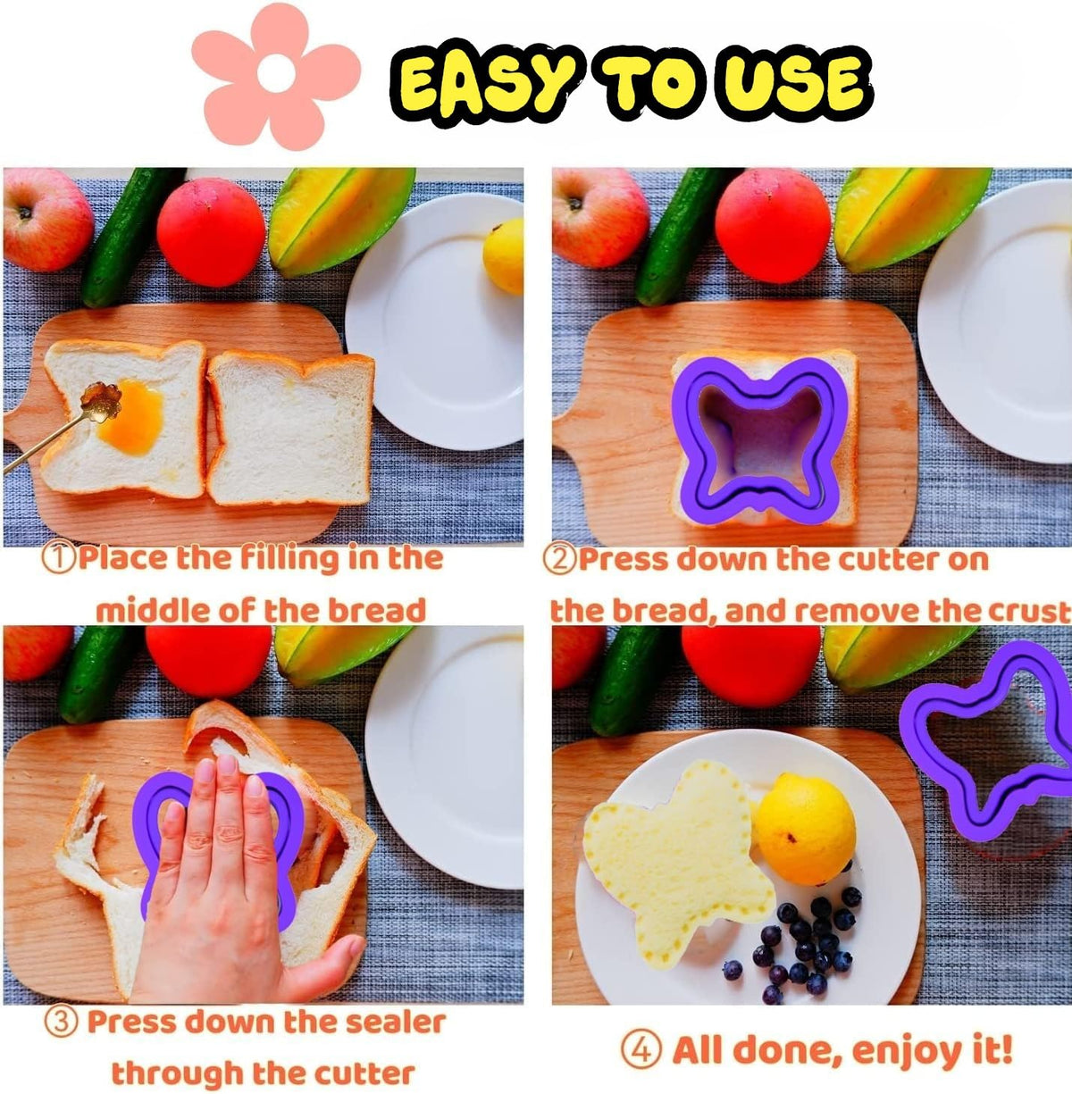 BANIC sandwich sealer features a serrated edge for tight fillings.