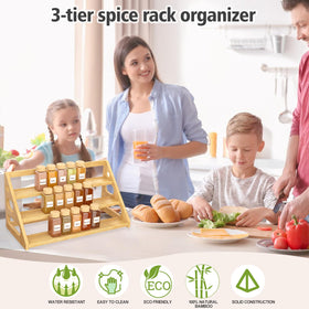 Banlilus spice rack on countertop keeps spices within reach.