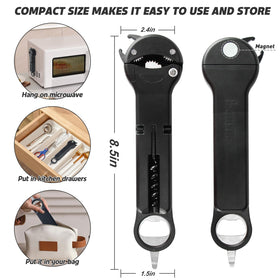 Banyaa magnetic storage keeps the opener handy on the fridge.