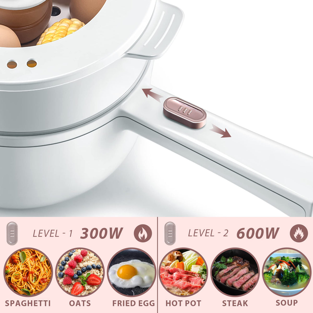 Bar Bear hot pot electric with steamer—perfect for fast noodles and savory stews.