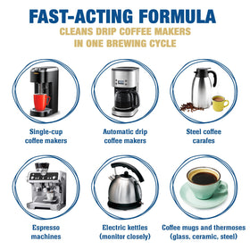 Bar Keepers Friend Coffee Maker Cleaner on a drip coffee pot to reduce oily buildup.