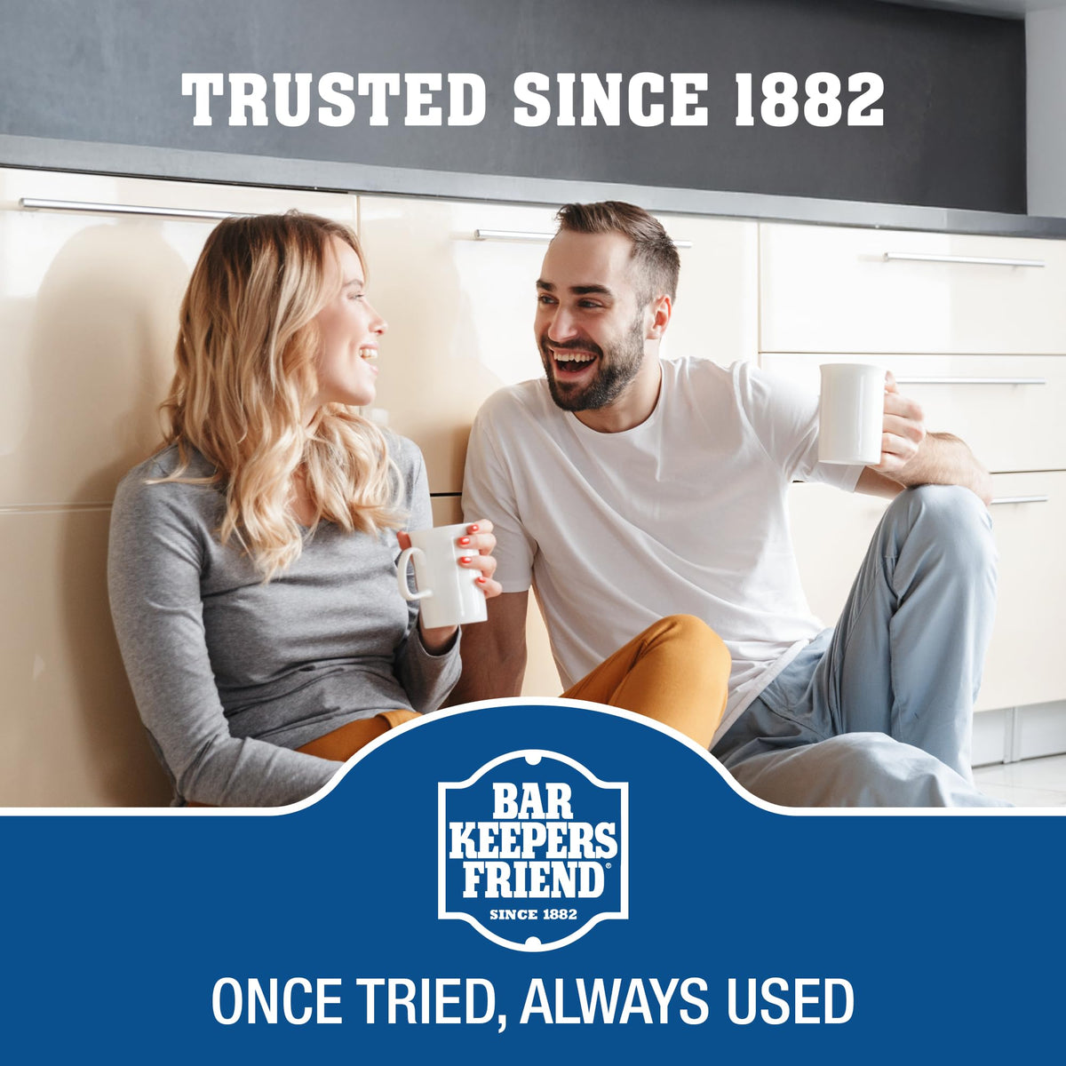 Bar Keepers Friend Coffee Maker Cleaner displayed on a kitchen counter for easy maintenance.