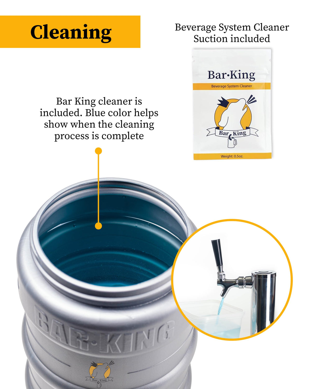 Bar-King ball lock compatibility covers home brew kegs for versatile use.