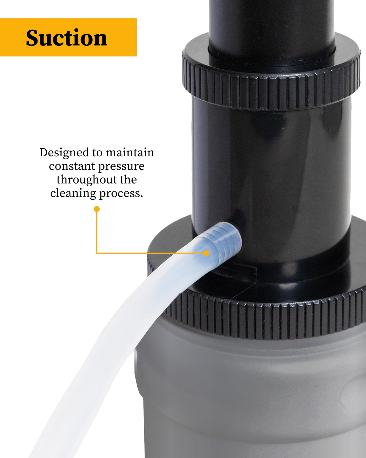Bar-King bottom-up cleaning flow reduces air gaps for thorough line hygiene.