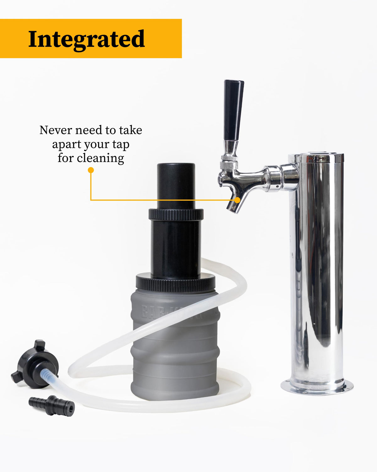 Bar-King single-use cleaning packets enable fast, mess-free between-keg cleanups.