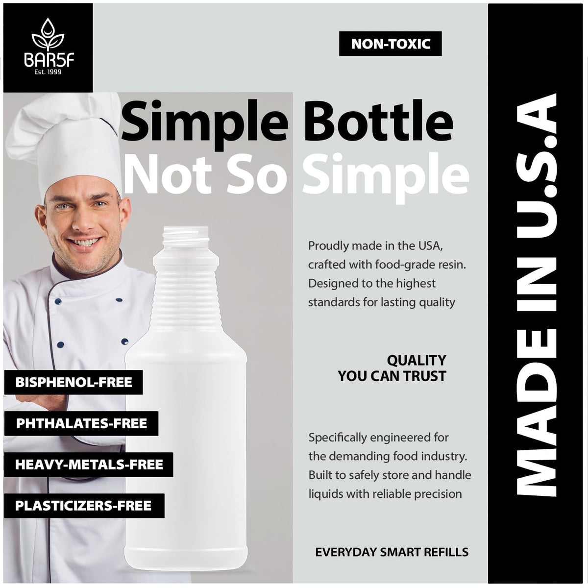 Bar5F virgin HDPE bottle offers durability and BPA-free material