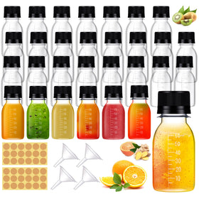 Barafat 42-piece 2oz shot bottles with caps, ideal for travel-ready beverages.