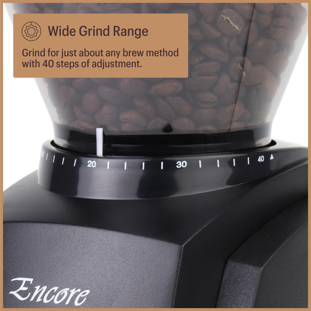 Baratza Encore burrs detail Liechtenstein-made construction for durability