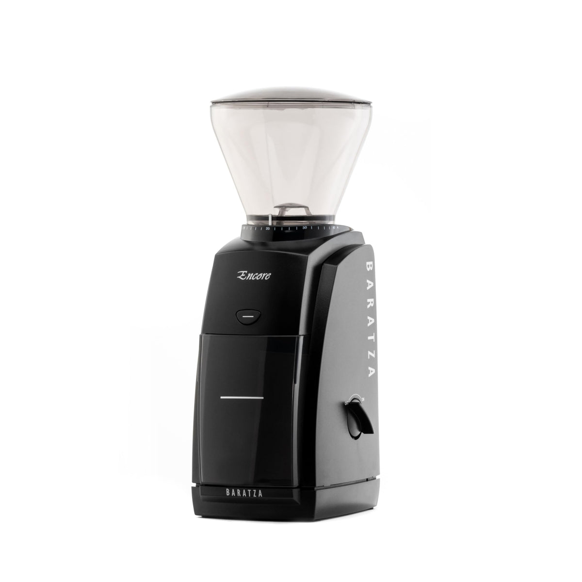 Baratza Encore front view shows compact grinder for home brewing