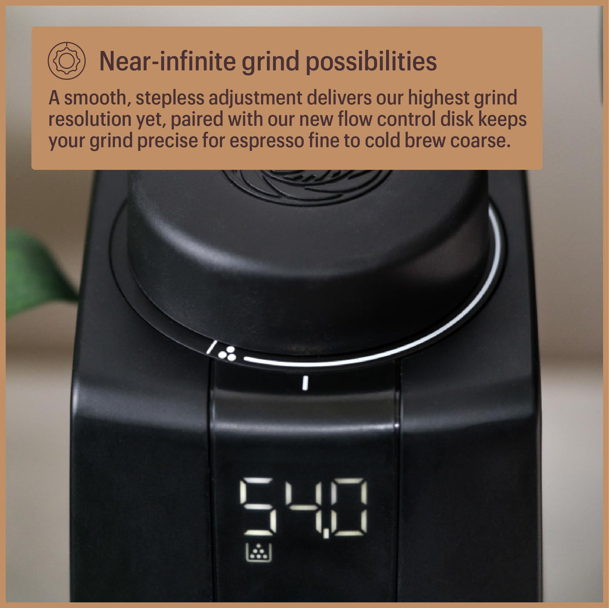 Baratza Encore ESP Pro in action with two hands-free modes for flexible dosing.