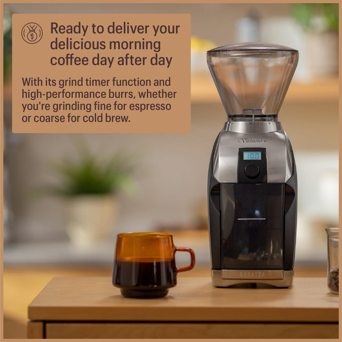 Baratza Virtuoso+ offers 40 grind settings for espresso to French press