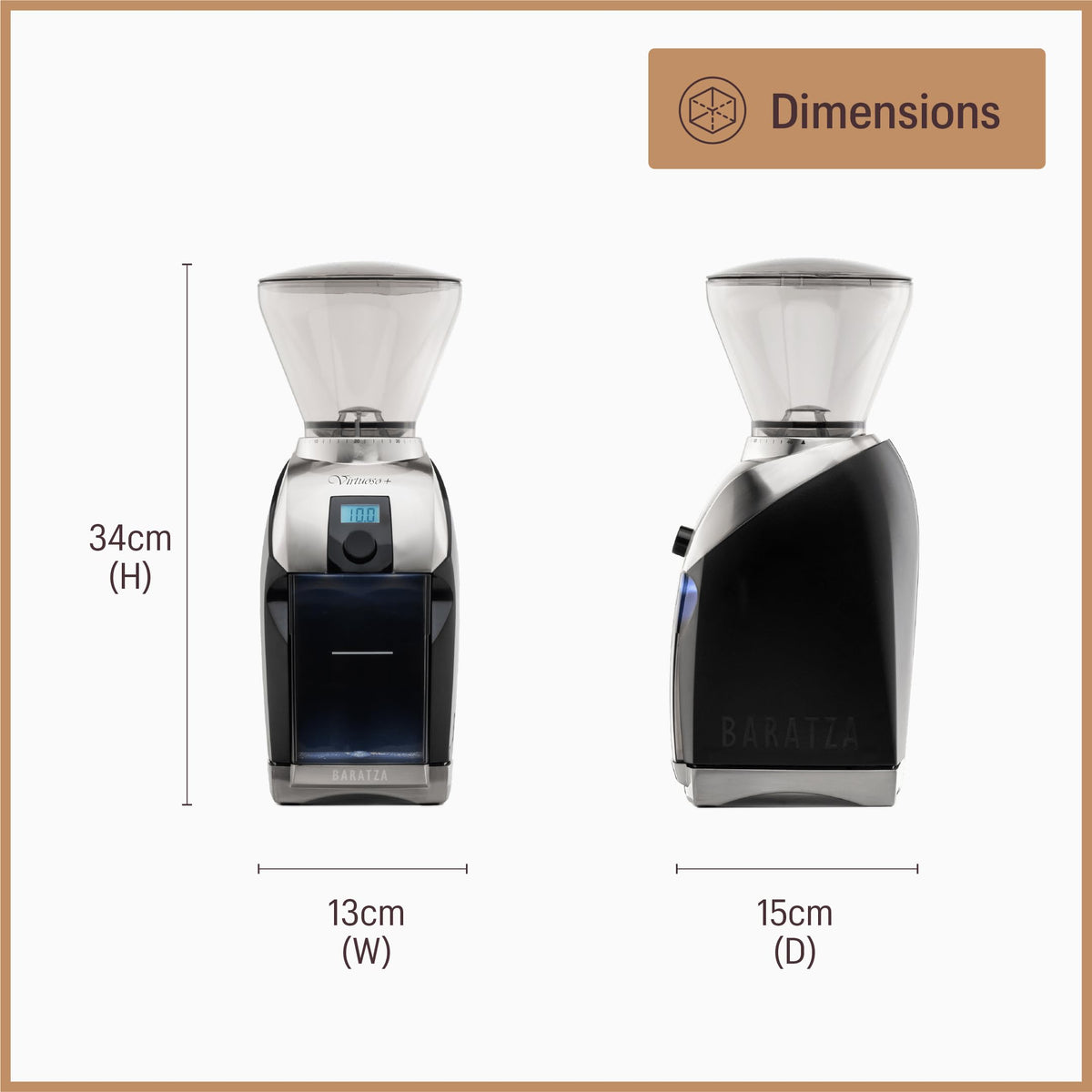 Baratza Virtuoso+ DC motor delivering steady performance