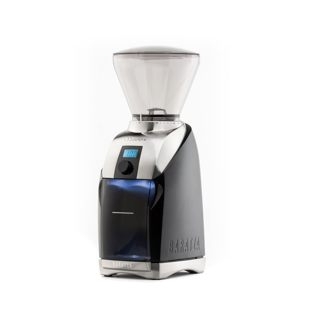 Baratza Virtuoso+ grinder with digital timer for precise dosing in home use