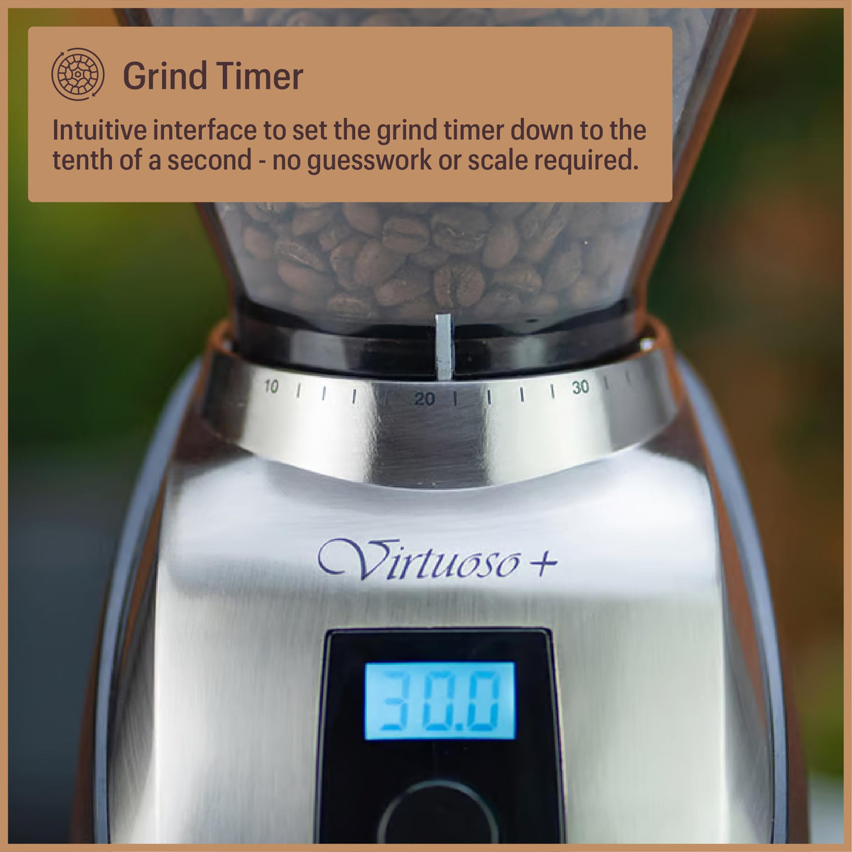 Baratza Virtuoso+ European-manufactured burrs for durable grinding