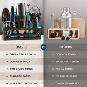 Bare Barrel bar spoon, muddler, and tongs for precise mixing.