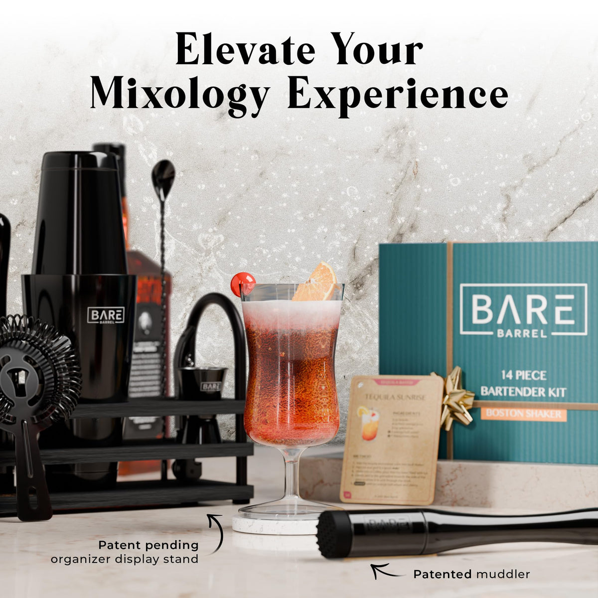 Bare Barrel professional-grade barware with a refined finish.