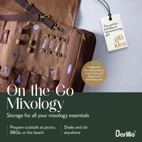 Barillio 17-piece cocktail kit ready for on-the-go mixing.