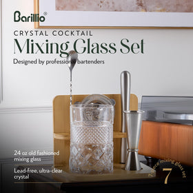 Barillio bamboo stand organizing glass and tools on the counter